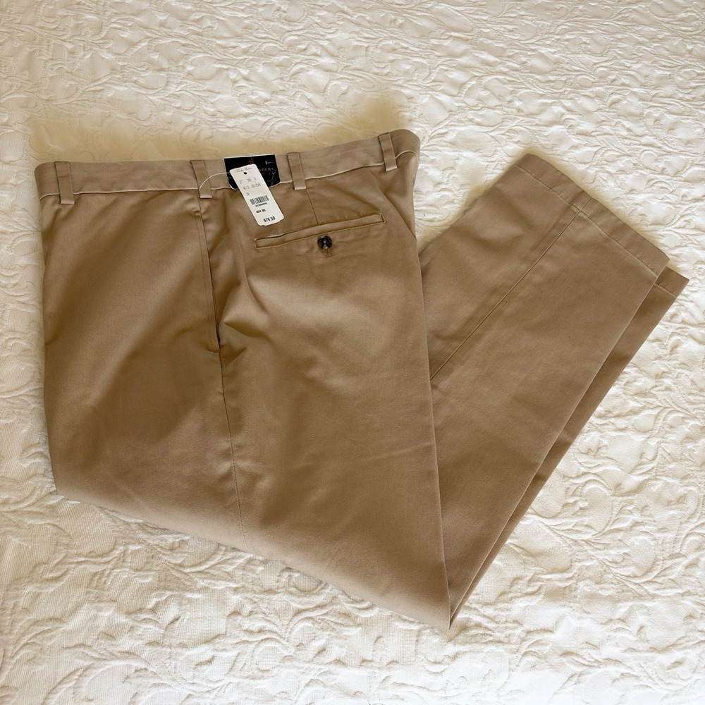 Brooks Brothers Advantage Chino Clark Fit 40x30 Khaki Dress Pants NWT Cotton